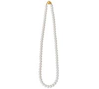 Elegante collar de perlas blancas para mujer, colgante de 6 mm con cierre de adsorción seguro para bodas y citas, Perla, No es una piedra preciosa