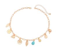 Elegante collar dorado de conchas marinas para mujeres de moda con un colgante de cruces y dije inspirado en la playa, joyería casual para fiestas, talla única, como se describe, como se describe