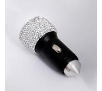 Elegante conjunto de cargador para coche, cargador USB doble para coche con brillantes diamantes de imitación y tecnología de carga rápida, para