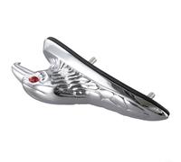 Elegante construcción de ABS para decoración de cabeza de águila para guardabarros delanteros de motocicleta, instalación simple (plata)