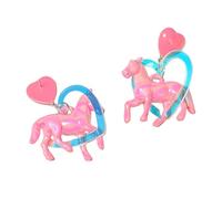 Elegante Corazón Acrílico Caballos Pendientes Corros De Corazón Únicos Collos Colgados Joyas Acrílicas Tarro De Tierras Costry Caida