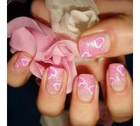 Elegante Corazón Brillante Uñas Falsas Consejos De Uñas De Moda Para Mujeres Que Buscan Una Apariencia Única Del Día De San Valentín