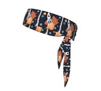 Elegante corbata deportiva con estampado de cohete en el espacio, adecuada para correr, yoga, ciclismo, fútbol, baloncesto