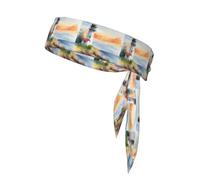 Elegante corbata deportiva con estampado de faro, adecuada para correr, yoga, ciclismo, fútbol, baloncesto