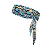Elegante corbata deportiva con estampado de guijarros de colores, adecuada para correr, yoga, ciclismo, fútbol, baloncesto