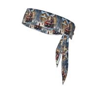Elegante corbata deportiva para la cabeza con estampado de Papá Noel, ideal para correr, yoga, ciclismo, fútbol, baloncesto