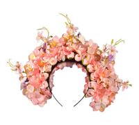 Elegante corona de pelo floral, tocado de seda, decoración étnica para el pelo con flores coloridas para fotos