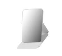 Elegante cristal cosmético de piel sintética, tamaño compacto con reflejo claro para el cuidado de pestañas al aire libre, vidrio de maquillaje portátil