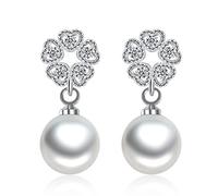 Elegante Cristal Redonda Pearl Tassel Damas Joyas glamorosas Pendientes de Mujeres