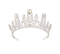 Elegante Crowcrowtiara Prom Queecrowquinceanera Coronas Coronas Princesa Crowrhinestone Crystal Bridal Crowns Tiaras para Womebridal (color: blanco),