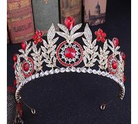 Elegante Crowwedding de cristal nupcial Crowns Princess PROEPAGEANT PROM TIARA TIARA CAYA DE CAVIO DE CAVIO BODA (AZUL 16 * 7.5cm)
