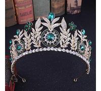 Elegante Crowwedding de cristal nupcial Crowns Princess PROEPAGEANT PROM TIARA TIARA CAYA DE CAVIO DE CAVIO BODA (AZUL 16 * 7.5cm)