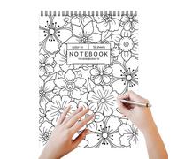 Elegante cuaderno de arte, diario para colorear floral, rastreador encuadernado en espiral, herramienta de organización de proyectos de 52 páginas, planificador diario, notas de reuniones, compañero