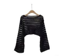 Elegante cubierta de playa de manga larga para mujer, perfecta para eventos de verano (negro)