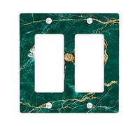 Elegante cubierta para interruptor de luz de arco, cubierta de enchufe, diseño de mármol verde profundo para decoración de vacaciones, placas de pared termoplásticas, balancín doble de tamaño estándar