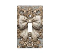 Elegante cubierta para interruptor de luz de arco, cubierta de enchufe, diseño decorativo color crema y dorado para todas las estaciones, placas de pared termoplásticas ornamentadas, tamaño estándar