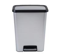 Curver Compatta Cubo de basura con pedal, 50 l de capacidad, color inox