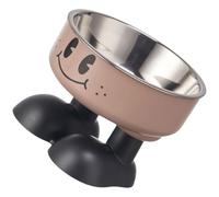 Elegante cuenco elevado para mascotas con patrón de dibujos animados para reducir la tensión del cuello, acero inoxidable, gran capacidad para gatos y perros, cuenco para mascotas de patas altas