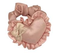 Elegante cuerda elástica para el pelo con forma de corazón y lazo, para mujer, temperamento, moda exagerada, tocados