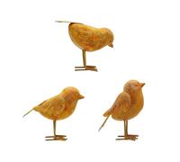 Elegante decoración de escritorio accesorio único para el hogar para el salón, artesanía moderna con figuras de metal, juego de 3 piezas para camino de jardín, color dorado, 9 cm