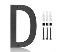Elegante decoración de números de casa de 30,5 cm, ABS negro para uso en puertas, buzones o vallas (D)