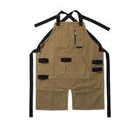 Elegante delantal de chef de lona con correa ajustable para el cuello, cobertura perfecta desde el pecho hasta la rodilla para cocinar y asar (verde militar)