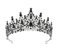 Elegante diadema de corona para mujer, decoración de cumpleaños y senderismo, ropa de hombre (negro, talla única)