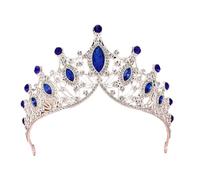 Elegante diadema de coronas grandes para actuaciones y cumpleaños con materiales de aleación resistentes y cristales elegantes