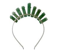 Elegante diadema de cuarzo natural para niñas, elegante, para espectáculos de modelos, bodas, fiestas, joyas, diademas griegas para mujer, diademas verdes de Halloween para mujer, antideslizantes
