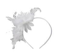 Elegante diadema de flores con plumas para bodas, festivales de música, eventos, reuniones, diadema de Mardi Gras, celebración, diadema, festival de música