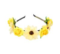 Elegante diadema de flores de simulación de guirnaldas de flores para festivales de música, uso diario, accesorios de fiesta