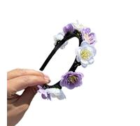 Elegante diadema de flores realistas para niña, modelo de moda, actuaciones, boda, fiesta, joyería