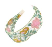 Elegante diadema de malla bordada de flores, cómoda diadema de encaje para mujeres de moda, diversas ocasiones y atuendos