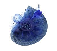 Elegante diadema de malla con plumas para fiestas deslumbrante accesorio para vestidos versátil y elegante tocado para ocasiones ideal para mujeres y decoraciones de (Blue One Size)