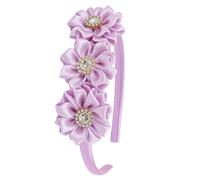 Elegante diadema de noche con diamantes de imitación florales de tela cómoda para fiestas de eventos especiales y galas, diadema ligera