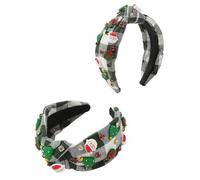 Elegante diadema de nudo de Navidad para mujeres y niñas, diadema festiva para cosplay, fiesta, fiesta, decoración para el cabello, diadema festiva para fiestas