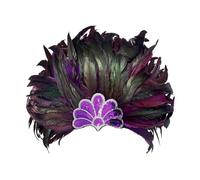 Elegante diadema de plumas con lentejuelas brillantes para mujer, varias fiestas, bodas y actuaciones culturales