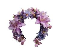 Elegante diadema de seda con flores para mujeres y mujeres, estilo chino, diadema floral para bodas y festivales