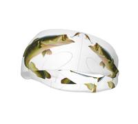 Elegante diadema deportiva con cebo con línea de pesca Comer Little Fish diseño impreso adecuado para correr, fitness y senderismo