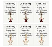 Elegante dije de ángel con tarjeta de felicitación (6 unidades). Un pequeño dije de ángel con tarjeta de felicitación, ideal como regalo de apoyo emocional. Mini colgantes con clip accesorios (Mixto)