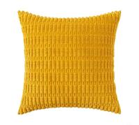 Elegante diseño contemporáneo de estas almohadas de pana que se adaptan perfectamente a temas modernos de decoración del hogar (50 x 50 cm, amarillo)