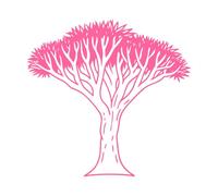 Elegante diseño de árbol de dragón con contorno atrevido. Calcomanías de pared 67.2x69.8cm Fácil instalación Rosa