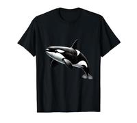 Elegante diseño de Ballena Orca. Camiseta gráfica económica, Hombre, Negro, S