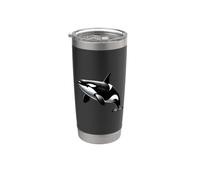 Elegante diseño de ballena orca. Vaso térmico de acero inoxidable de doble pared