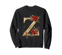 Elegante diseño de Flor de Pascua de la Letra Z de Navidad Sudadera