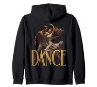 Elegante diseño de Pareja de Baile con tipografía Dorada Dance Sudadera con Capucha