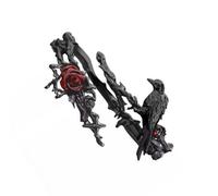 Elegante diseño floral ajustable de metal con diseño de cuervo y rosa, accesorio gótico versátil, aleación gótica