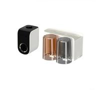 Elegante diseño moderno de soportes para cepillos montados en la pared con una unidad dispensadora integrada (2 tazas blancas)