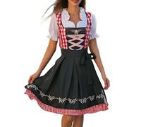 Elegante disfraz de cosplay, vestido de corte para Oktoberfest, Halloween, carnaval, eventos temáticos medievales, recreación histórica, películas de amor medievales (rojo, L)