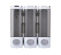 Elegante dispensador de jabón montado en la pared, 300 ml, capacidad para dispensar gel de ducha, champú y acondicionador con fácil instalación (blanco)